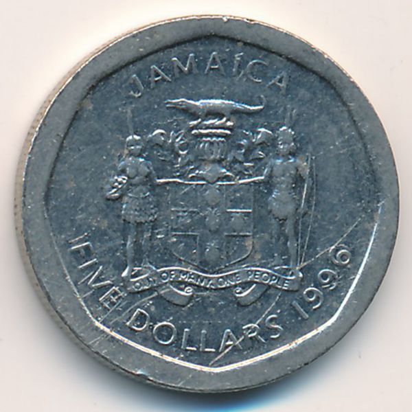 Ямайка, 5 долларов (1996 г.)