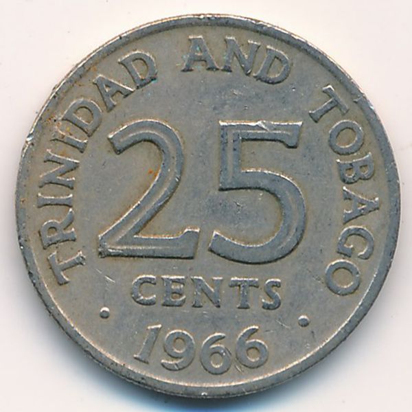 Тринидад и Тобаго, 25 центов (1966 г.)