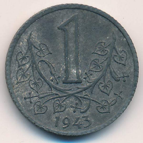 Богемия и Моравия, 1 крона (1943 г.)