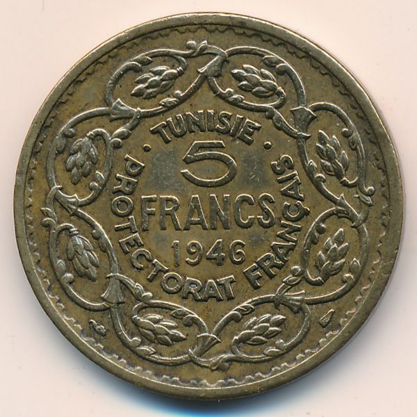 Тунис, 5 франков (1946 г.)