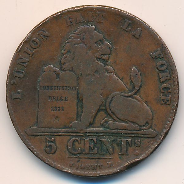 Бельгия, 5 сентим (1859 г.)
