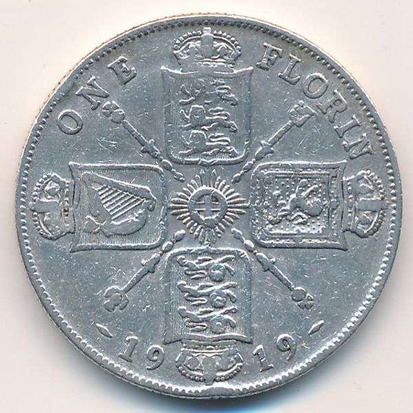 Великобритания, 1 флорин (1919 г.)