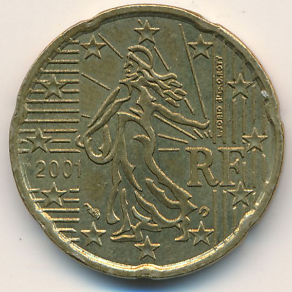 Франция, 20 евроцентов (2001 г.)
