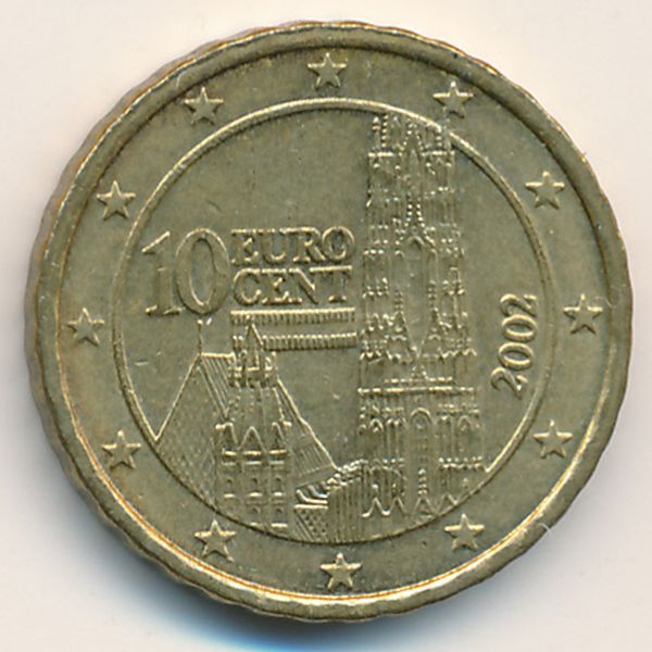 Австрия, 10 евроцентов (2002 г.)