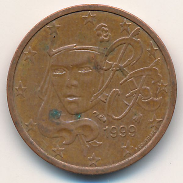 Франция, 2 евроцента (1999 г.)