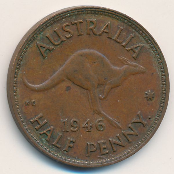 Австралия, 1/2 пенни (1946 г.)