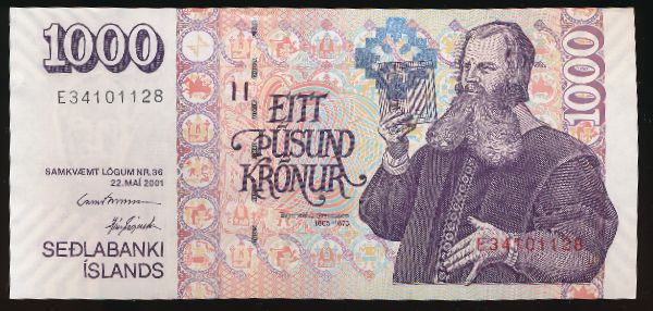 Исландия, 1000 крон (2001 г.)