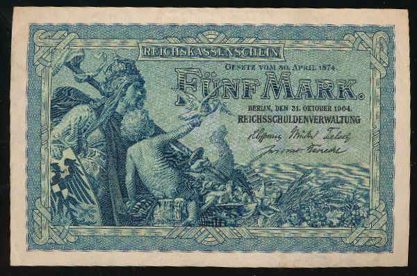 Германия, 5 марок (1904 г.)