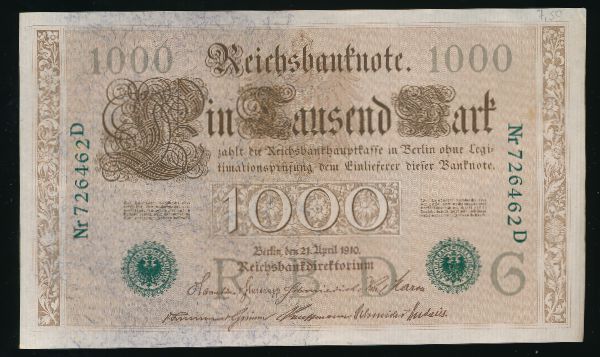 Германия, 1000 марок (1910 г.)