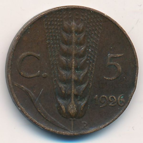Италия, 5 чентезимо (1926 г.)
