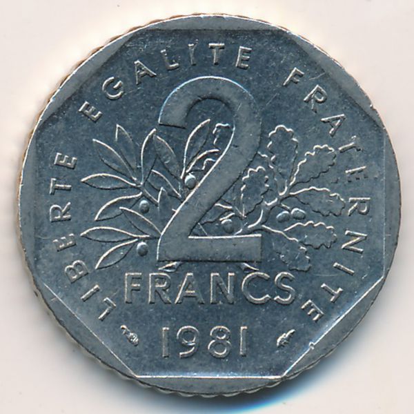 Франция, 2 франка (1981 г.)