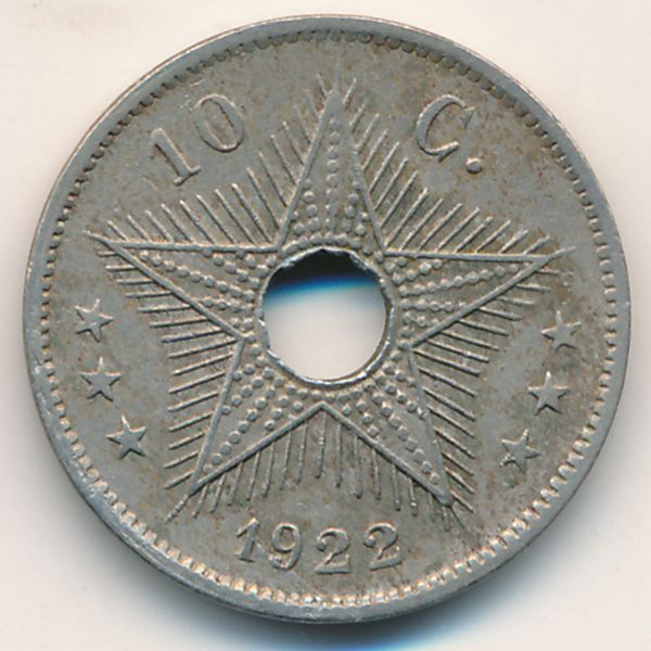 Бельгийское Конго, 10 сентим (1922 г.)