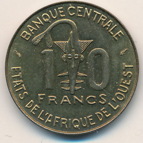Западная Африка, 10 франков (1990 г.)