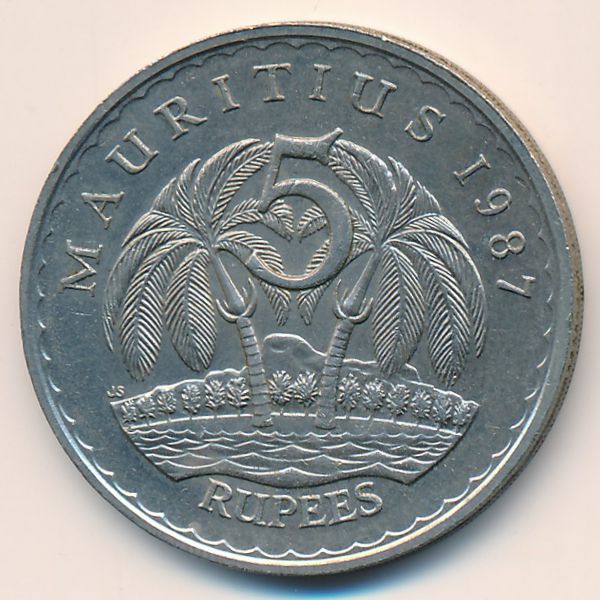 Маврикий, 5 рупий (1987 г.)