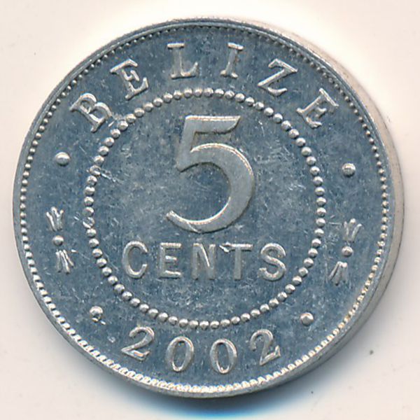 Белиз, 5 центов (2002 г.)