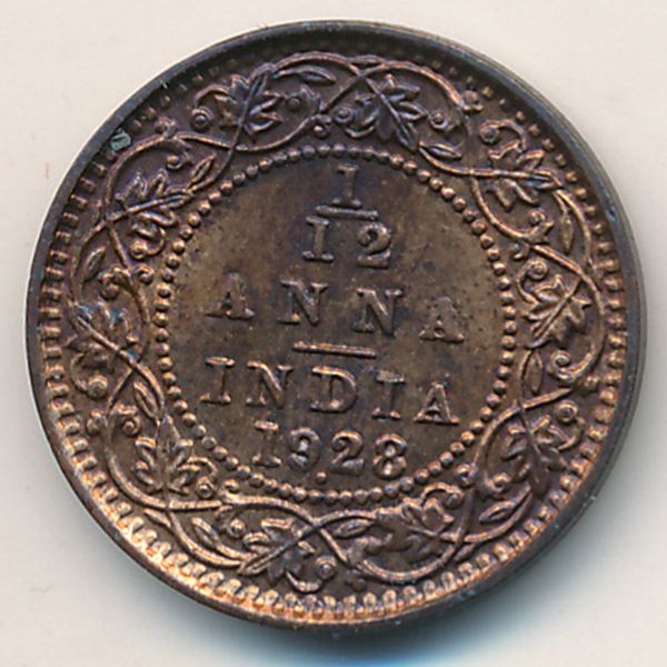Британская Индия, 1/12 анны (1928 г.)