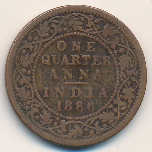 Британская Индия, 1/4 анны (1886 г.)