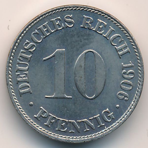 Германия, 10 пфеннигов (1906 г.)