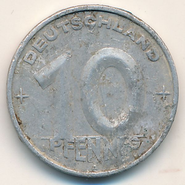 ГДР, 10 пфеннигов (1952 г.)