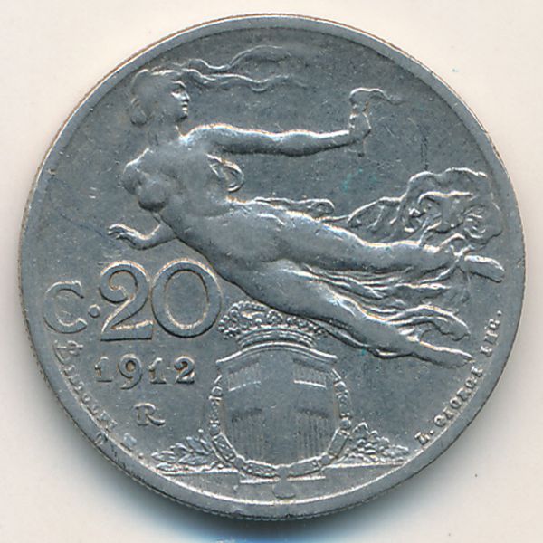 Италия, 20 чентезимо (1912 г.)
