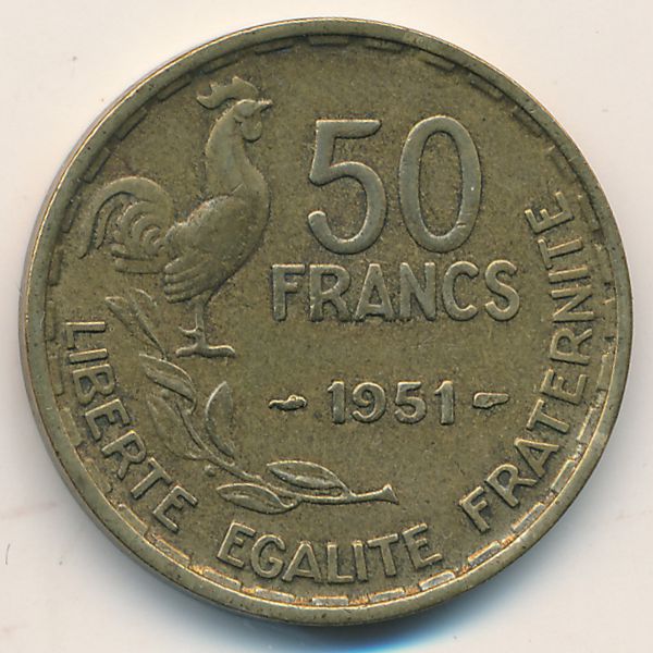 Франция, 50 франков (1951 г.)