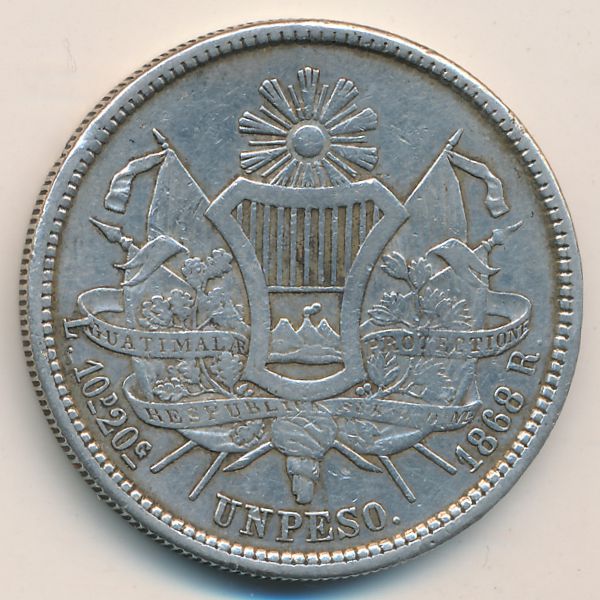 Гватемала, 1 песо (1868 г.)