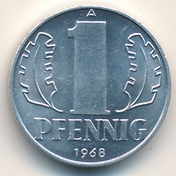 ГДР, 1 пфенниг (1968 г.)