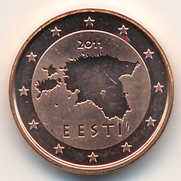 Эстония, 1 евроцент (2011 г.)