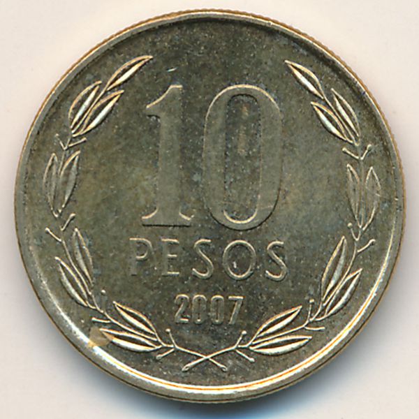 Чили, 10 песо (2007 г.)