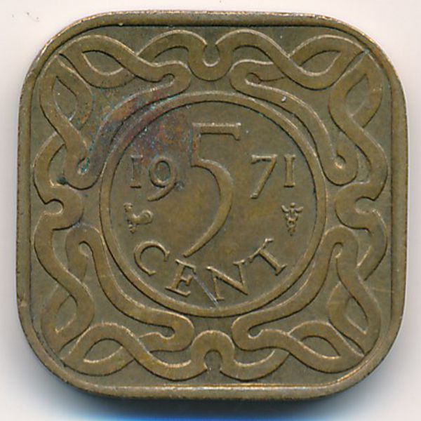 Суринам, 5 центов (1971 г.)