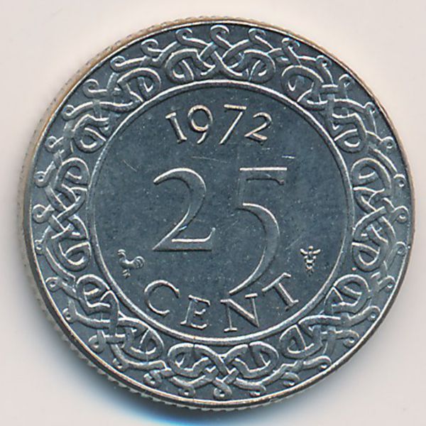 Суринам, 25 центов (1972 г.)