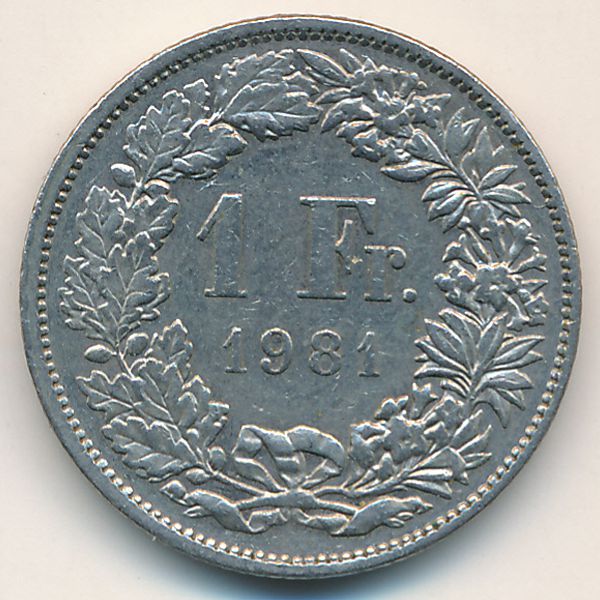 Швейцария, 1 франк (1981 г.)