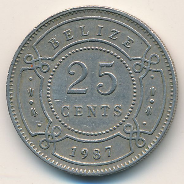 Белиз, 25 центов (1987 г.)