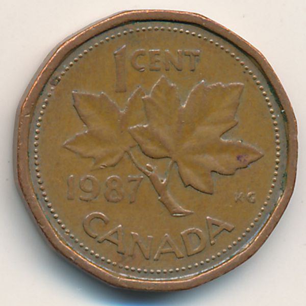 Канада, 1 цент (1987 г.)