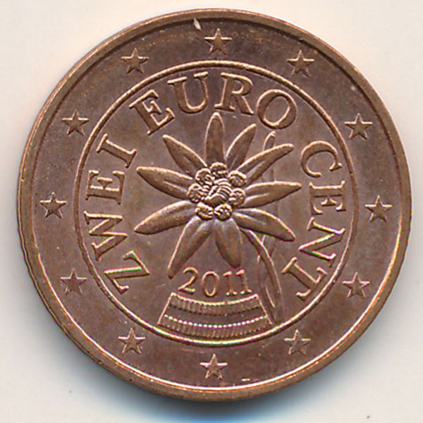 Австрия, 2 евроцента (2011 г.)