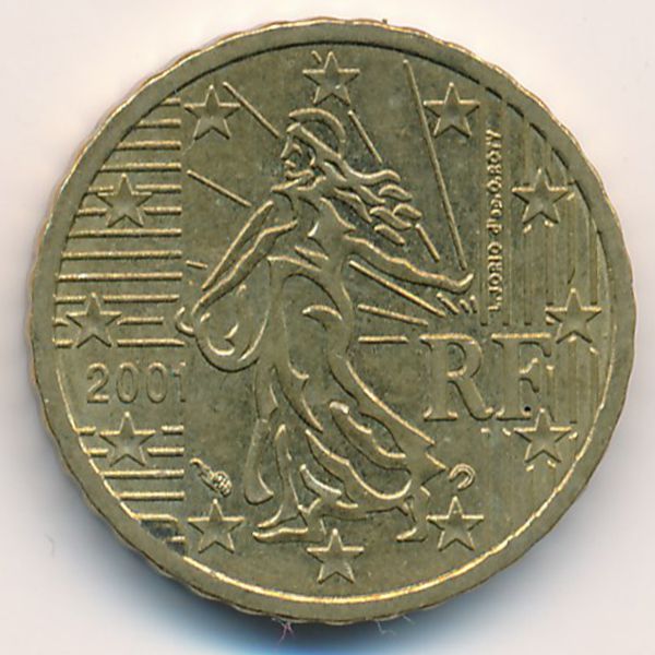 Франция, 10 евроцентов (2001 г.)