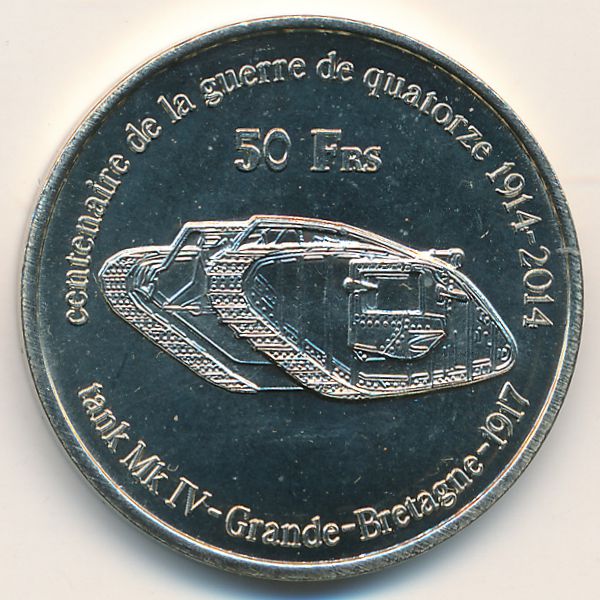 Остров Европа., 50 франков (2014 г.)