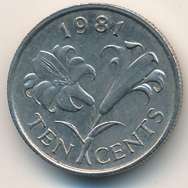 Бермудские острова, 10 центов (1981 г.)