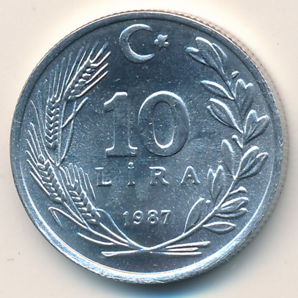 Турция, 10 лир (1987 г.)