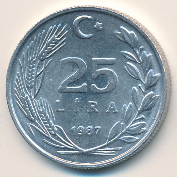 Турция, 25 лир (1987 г.)