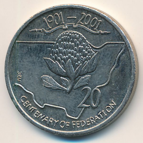 Австралия, 20 центов (2001 г.)