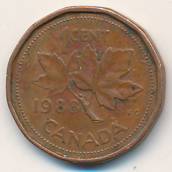 Канада, 1 цент (1988 г.)