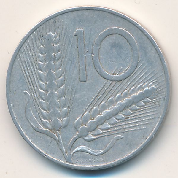 Италия, 10 лир (1953 г.)