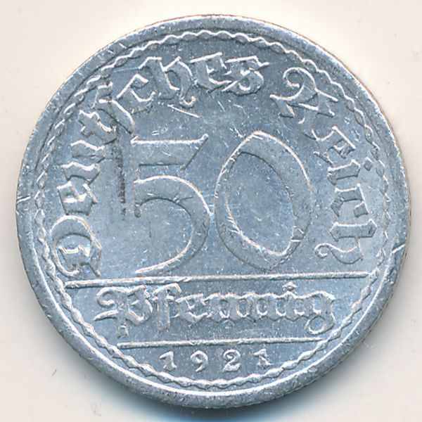Веймарская республика, 50 пфеннигов (1921 г.)