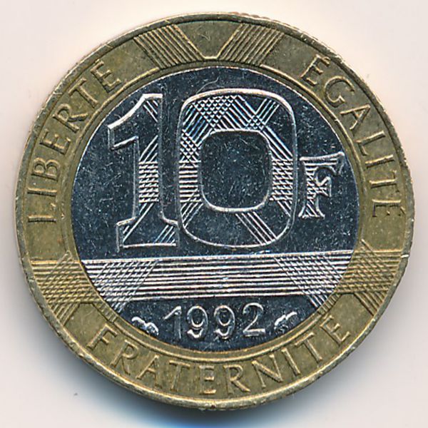 Франция, 10 франков (1992 г.)