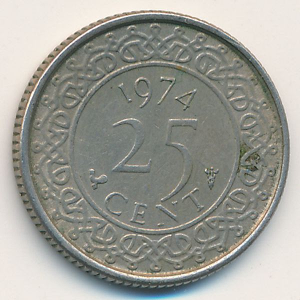 Суринам, 25 центов (1974 г.)