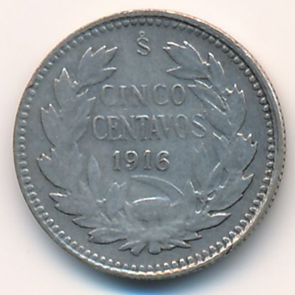 Чили, 5 сентаво (1916 г.)