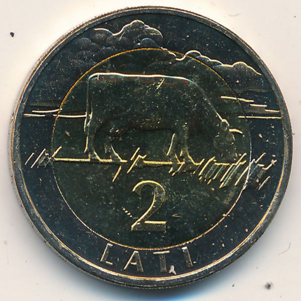 Латвия, 2 лата (1999 г.)