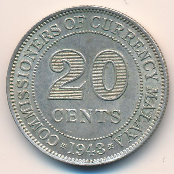 Малайя, 20 центов (1943 г.)