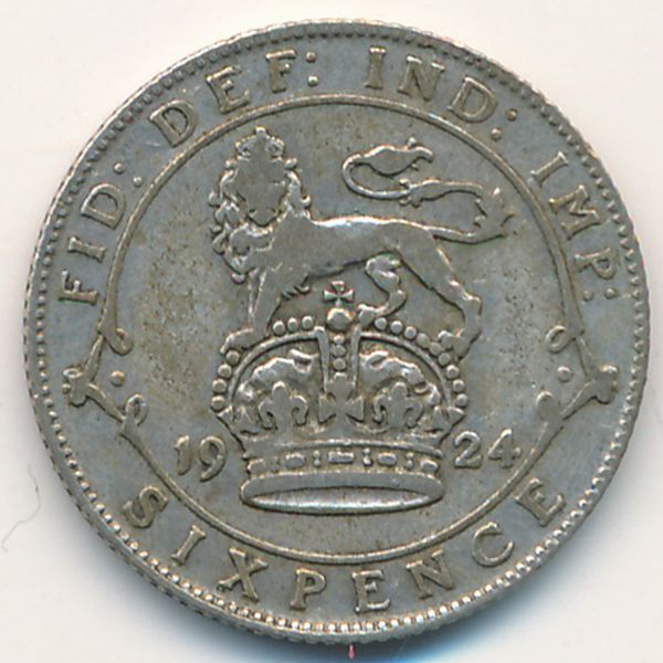 Великобритания, 6 пенсов (1924 г.)